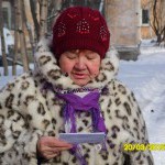 О. А. Перепелица на митинге у дома Васильева. 20 марта 2015 года